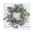 thumbnail image 3 of Eucalyptus Leaves Wreath Metal Polyester Fabric Paper Round Green Wreath 14 Inches For The Front D, 3 of 5
