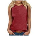 thumbnail image 1 of HBFAGFB Débardeurs d'Été pour Femmes Mode Col Rond Sans Manches T-Shirts Gilet Polyvalent Rouge Taille P, 1 of 4