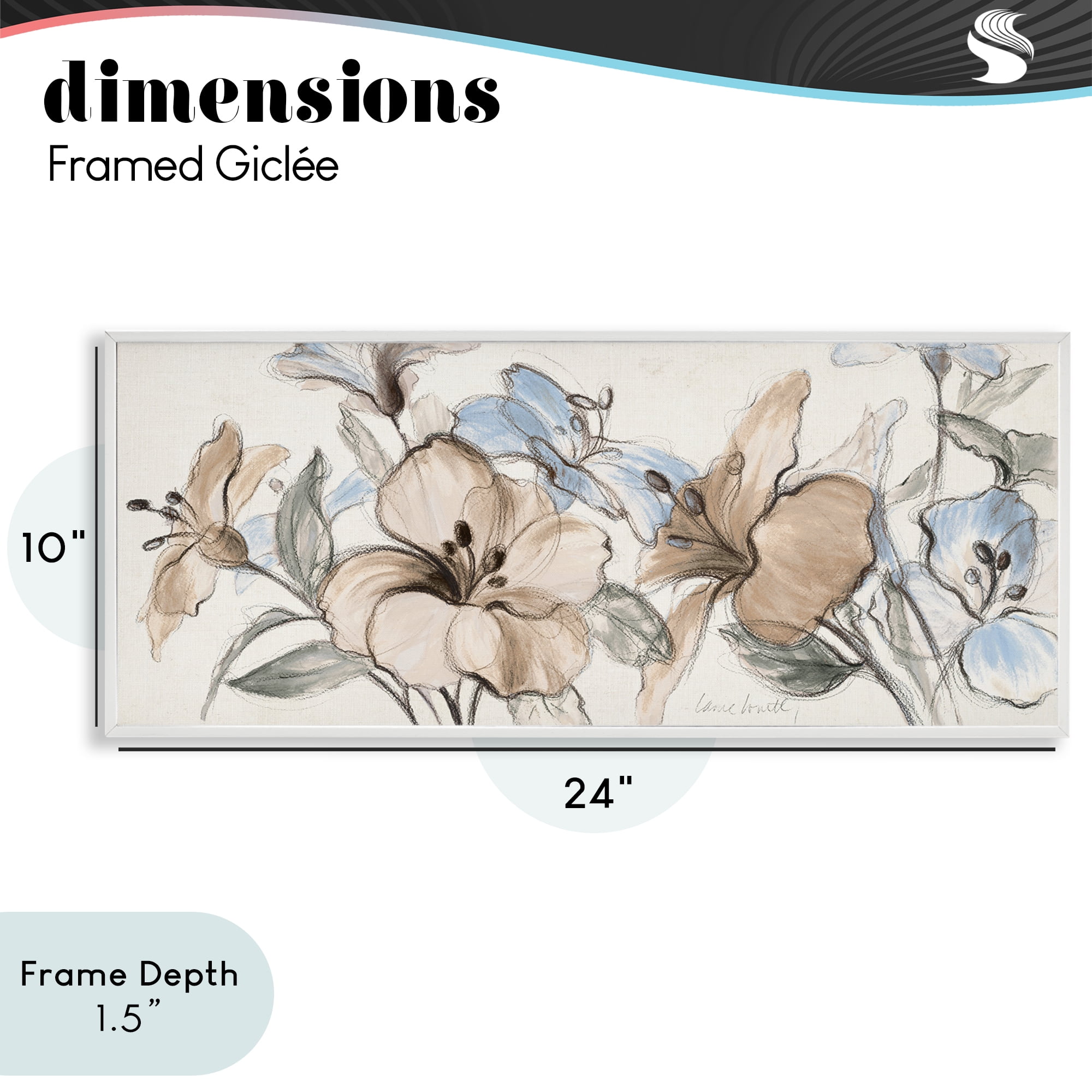 Stupell Industries Whispering Florals Neutral White Framed Giclee Art, design by Lanie Loreth