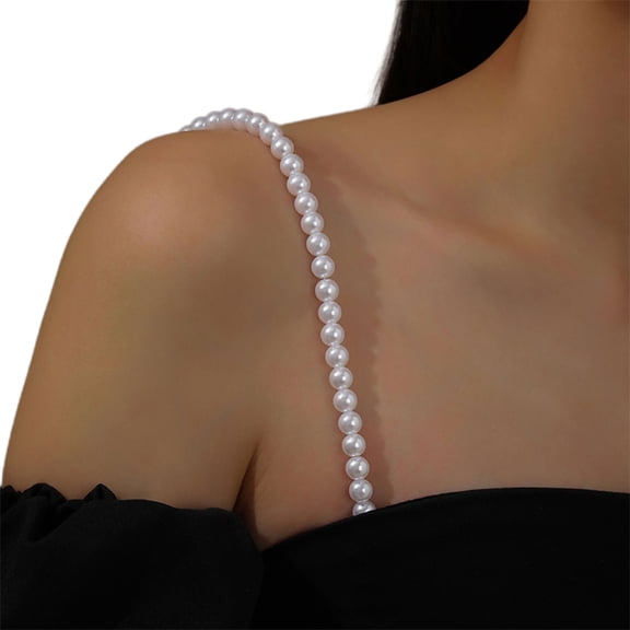 Women Invisiable Rhinestones Bra Shoulder Straps Adjustable Lingerie Accessories Pearls Crystal Bras Shoulders Chains