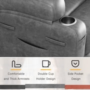 Furmax Electric Power Lift Leathaire Recliner Chair with Massage for Bedroom,Gray