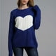 thumbnail image 4 of Mujer Moda Amor Mangas largas Cuello redondo Tops sueltos Blusa Suéter de punto Fridja  hjk1507, 4 of 5