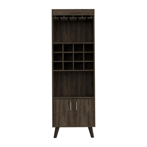 FM FURNITURE Bar Cabinet Edessa Engineered Woodin Dark Walnut