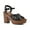 Black/Burn/Smooth, variant on White Mountain Womens Achiever Faux Leather Strappy Heels