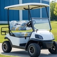 thumbnail image 5 of Pzuqiu Marble Style Sea Turtle Golf Cart Seat Covers Set - Breathable Stretch-Fit Polyester Covers | All-Weather Protection for EZGO, Club Car & Yamaha 2-Seater Carts, 5 of 9