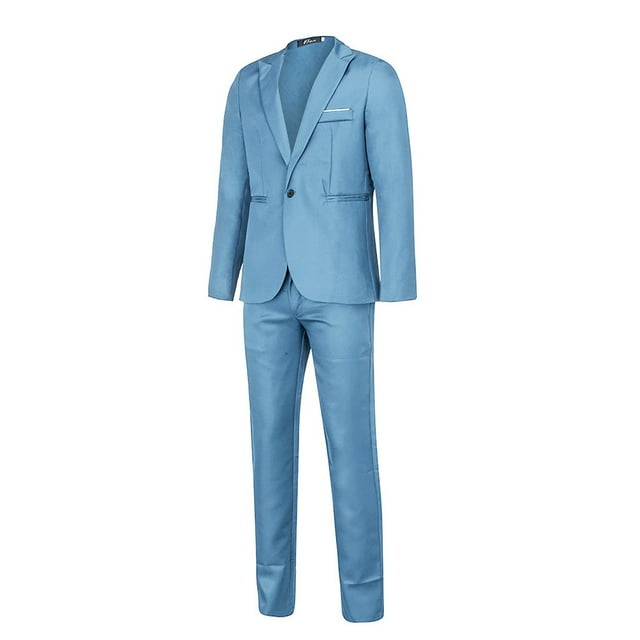 CEHVOM Men's Fashion Suit Jacket + Suit Pants Two-piece Suit