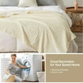 thumbnail image 5 of Simple&Opulence Cream Throw Blanket for Couch-Super Soft Fluffy Blankets for Women 50x70 Inches Cozy Lightweight Fleece Blanket for Home Décor, 5 of 6