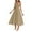 Khaki, variant on SHTXOZHI Wedding Guest Dresses for Women Summer Sleeveless Adjustable Spaghetti Straps Smocked Sundress