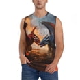 thumbnail image 1 of Fotbe Lava Dragon Men's Camiseta sin Mangas Estampada para Hombres, Playera Casual para Gimnasio, Entrenamiento, Playa-Small, 1 of 7