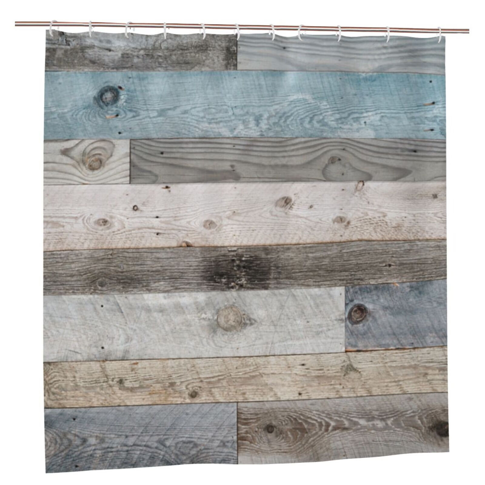 Rustic Shower Curtain,Blue Fabric Shower Curtain for Bathroom,Farmhouse