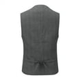 thumbnail image 2 of Cloudstyle Men's Single-Breasted Checkered Vest, Notch Lapel Sleeveless Jacket with Adjustable Back & Side Pockets, 2 of 12