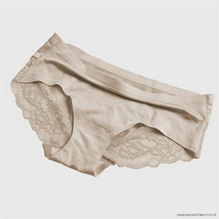 

Women Seamless Underwear Sexy Lace Lingerie Knickers Ice Silk Panties Briefs NEW