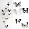 thumbnail image 2 of Pegatinas de pared de mariposas 3D JAMW 36 piezas Blanco y Negro PVC, 2 of 5