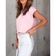 thumbnail image 4 of Sherrylily Women Cropped T-Shirts Rolled Dolman Sleeve Crop Tops Summer Short Sleeve Tees, 4 of 6