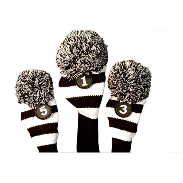 Majek Golf Club Head Covers: Black & White Limited Edition Tour Knit