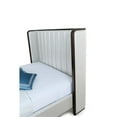 thumbnail image 5 of Manhattan Comfort Kingdom Faux Leather Full Size Bed Frame in Cream, 5 of 8