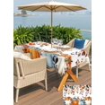 thumbnail image 4 of Outdoor Tablecloth with Umbrella Hole and Zipper, Fall Pumpkins Rectangle Table Cloth 60x120 Inch Waterproof Tablecloth, Botanical Thanksgiving Orange Blue Picnic Table Cover for Patio Camping, 4 of 7