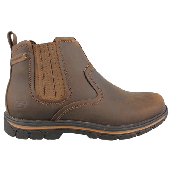 Skechers Mens Ankle Boots, Relaxed Fit Segment-Dorton Boot, Slip-on Leather Shoes