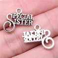 thumbnail image 2 of HOOUN 100 Pcs Tibetan Silver Special Sister Charms Pendant 19x16MM Diy Making B16204, 2 of 3