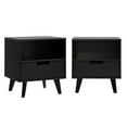 thumbnail image 3 of Walker Edison Mid-Century Modern 1-Drawer Angle-Leg Nightstand, 2 Pack, Black, 3 of 8