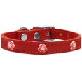 thumbnail image 3 of Mirage Pet Products Leather Floral Dog Collar, Red, S/M, 3 of 3
