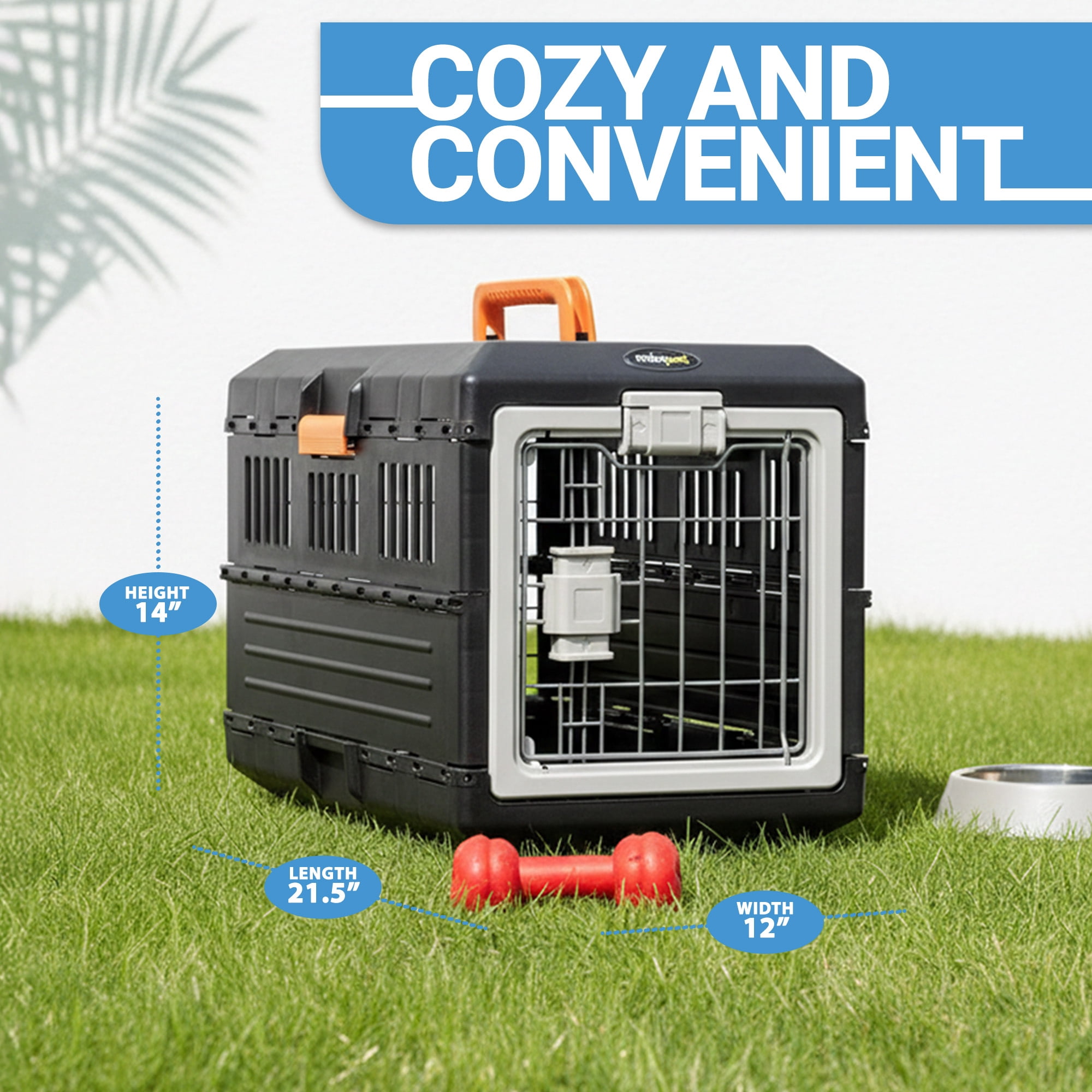 Open Box Mirapet Pet Carrier, Collapsible Portable Kennel for Small Cats & Dogs