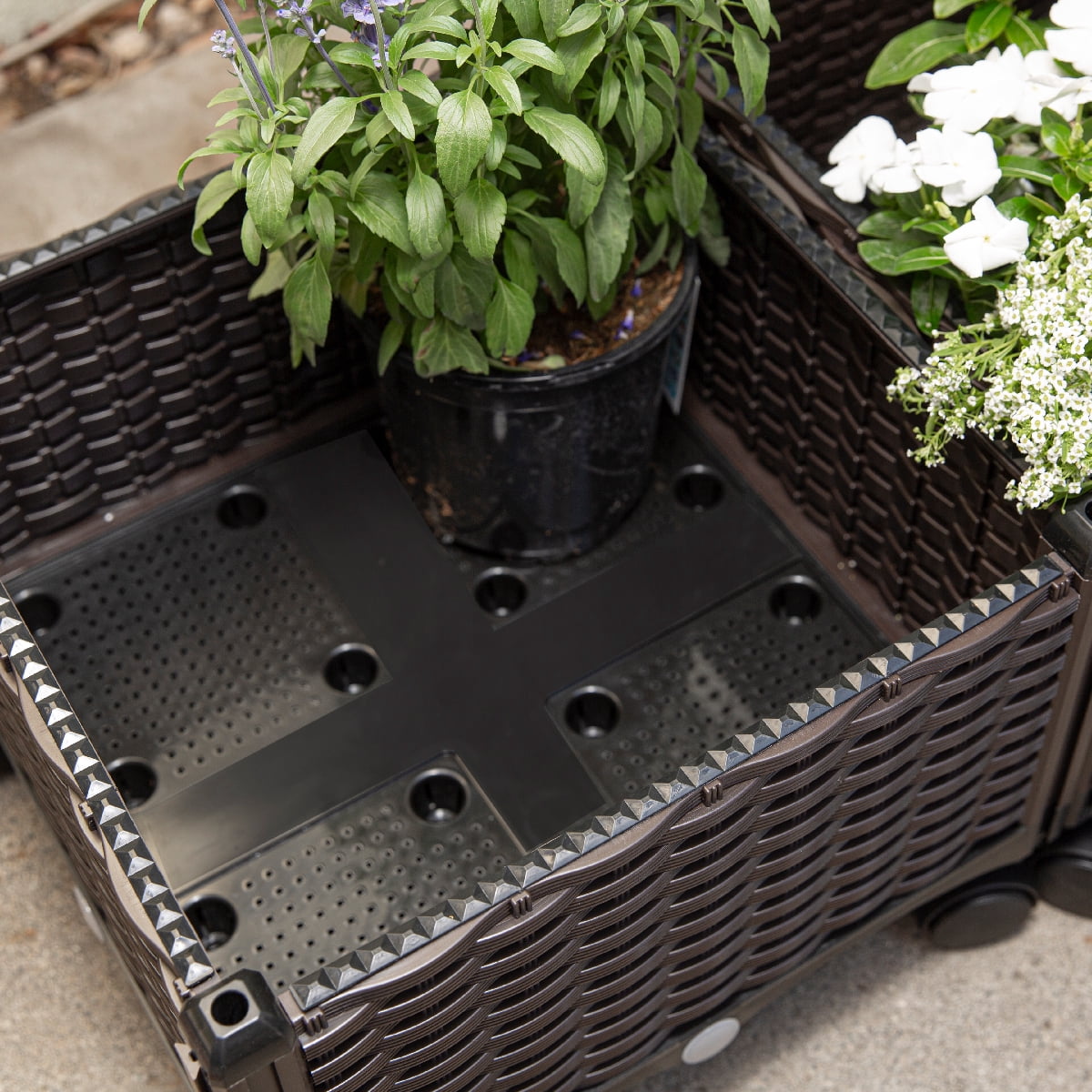 Barton Garden Bed 2-Piece Elevated Planter Box with Wheels for Vegetables, Flowers, Herbs Outdoor