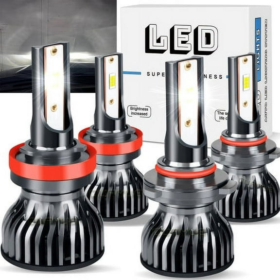 4PC 6000K LED Headlight High Low Beam Bulbs Kit Bright for 2011-2013 Dodge Durango