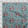 thumbnail image 3 of oneOone Viscose Jersey Light Blue Fabric Florals Sewing Material Print Fabric By The Yard 60 Inch Wide, 3 of 4
