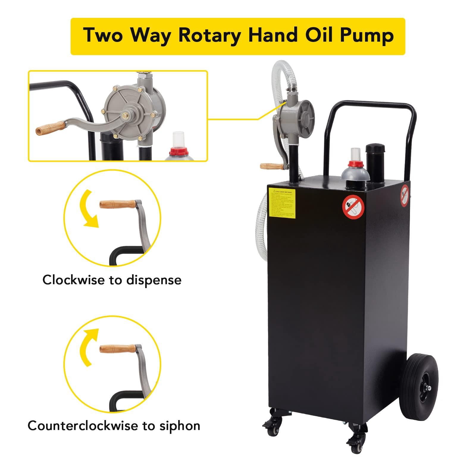 Garvee Fuel Transfer Tank with Pump, 40 Gallon Fuel Caddy, Gas Storage Tank, Gasoline Diesel Fuel Tank for Cars, Lawn Mowers, ATVs, Boats, More, Black