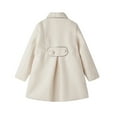 thumbnail image 2 of LittleSpring Big Girls Dress Coat Faux Wool Peacoat Lapel Outerwear Button Winter Jacket Size 12-14 Creamy White Casual, 2 of 7