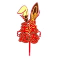 thumbnail image 2 of Airle New Year Cake Topper Cartoon Chinese Style Food Grade Reusable with Blessing Words Decorative DIY 2023 Cute Rabbit Ears Cake Decorating Topper for Party, 2 of 8
