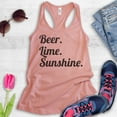 thumbnail image 2 of Beer Lime Sunshine Tank Top, Ladies Racerback Tank Top, Beer Tank, Vacation Tank, Desert Pink, Small, 2 of 3