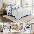 thumbnail image 6 of Twin Quilt Set 68''x86'', Blue Teal Eucalyptus Leaves Lightweight Summer Bedspread Coverlet Set with 2 Pillow Shams, Watercolor Weeping Botanical Breathable All Season Quilt Bedding for Dorm/Bedroom, 6 of 9