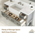 thumbnail image 2 of Boyel Living 48" Bathroom Cabinet Farmhouse Sink Bathroom Vanity in Grey Quartz stone worktop, 2 of 6