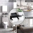 thumbnail image 2 of Wall-mounted Aluminum Toilet Paper Holder Double Hygienic Roll Holder With Storage Platform Without Drilling With Edge Protection And Fall Protection, 2 of 4