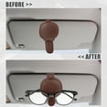 thumbnail image 3 of Car Sunglasses Visor Holder Adsorption Glasses Clip Universal Glasses Face Mask Storage Auto Accessories Brown, 3 of 7