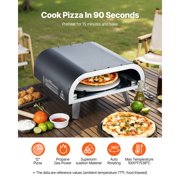 Portable Propane Pizza Oven with Rotating Stone, 12 Inch Outdoor Gas Pizza Maker for Backyard, Camping&Patio - Includes Carry Bag, Black