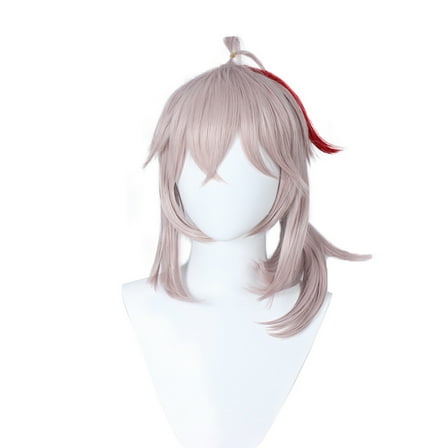 Unique Bargains Human Hair Wigs for Lady 18" Gold Tone Wigs with Wig Cap Synthetic Fibre