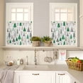 thumbnail image 4 of Christmas Tree Kitchen Curtains and Valances Set, Snowflake Winter Green Classic Texture Rod Pocket Window Valance 18 Inch Window Curtain Panels for Living Room Bedroom Laundry, 27.5x36in, 3 Pieces, 4 of 7