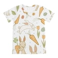 thumbnail image 6 of Easter Shirt for Boys Cute Bunny Print Short Sleeves Crew Neck Tops & Shorts 2 Pieces Set for Boys & Girls Color White Size 5-6 Years, 6 of 7