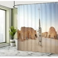 thumbnail image 5 of Ambesonne Galaxy Shower Curtain, Planet Town Wars Image, 69"Wx70"L, Brown Blue, 5 of 5