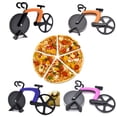 thumbnail image 4 of Amdohai Coupe-Pizza en Acier Inoxydable Coupe-Pizza à Deux Roues en Forme de Vélo Outil de Coupe-Pizza Rose, 4 of 8