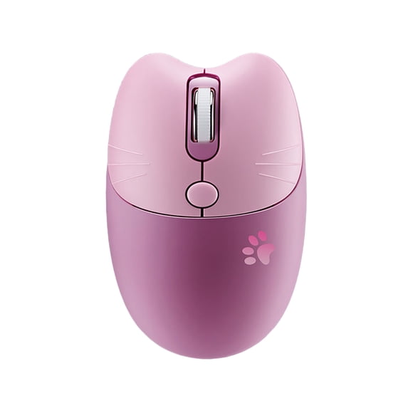 M3 Wireless Mouse Mute Ergonomic Anti-slip Quick Response 5 Buttons 2.4G Bluetooth-compatible Computer Office Mouse for Girls - Purple