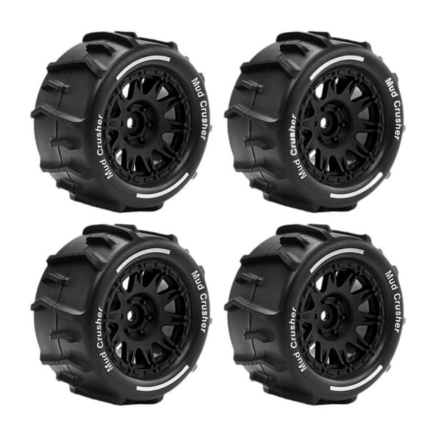 Neumáticos de coche RC 1/18 Neumáticos de arena RC Neumáticos de control remoto Reemplazo de piezas Accesorio con Negro