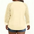 thumbnail image 5 of YUGYXL Plus Size Tops for Women Loose Fashion Lace Long Sleeve Button Up Shirts Dressy Casual Lightweight Pullover Beige XXXXXL, 5 of 7