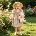 thumbnail image 2 of Mnyotv Flutter Sleeve Floral Dresses for Girls Casual Smocked Clothes Toddler Baby Girl Summer Outfits Size 3-4Y, 2 of 6