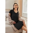 thumbnail image 6 of Ekouaer Nursing Nightown Labor and Delivery Gown for Hospital Pleated Breastfeeding Dress for Women Short Sleeve Maternity Sleepwears, 6 of 7