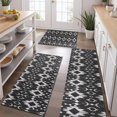 thumbnail image 2 of Black Geometric Pattern Kitchen Rugs Sets Of 3,Kitchen Runner Rugs Non Skid Washable,Decorative Kitchen Floor Mats for Kitchen,Sink,Laundry,17"x30"+ 17"x47" + 17"x59", 2 of 6