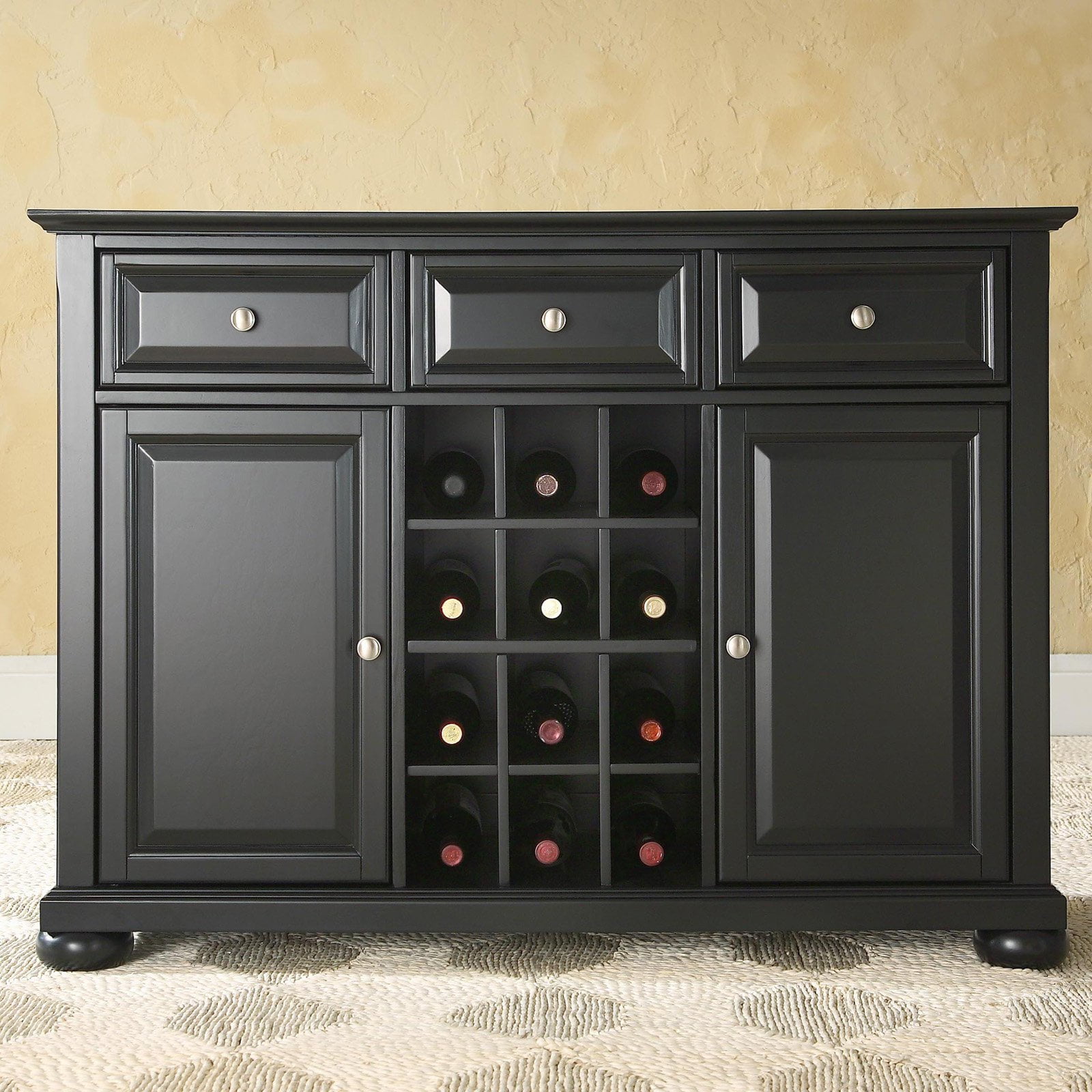 Crosley Furniture Alexandra Buffet Server And Sideboard Cabinet With Wine Storage
